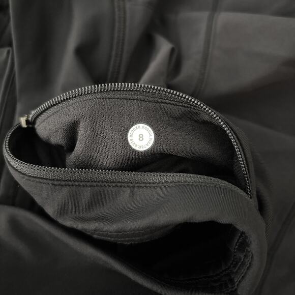 Lululemon Skirt Womens Sz 8 Black Pace Rival Pleated Back Running Skort Zip - Picture 11 of 11